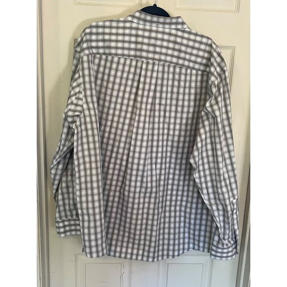 Duluth Trading Co. Grey/White Plaid Long Sleeve Button Down Shirt Men's 2XL - Picture 6 of 9